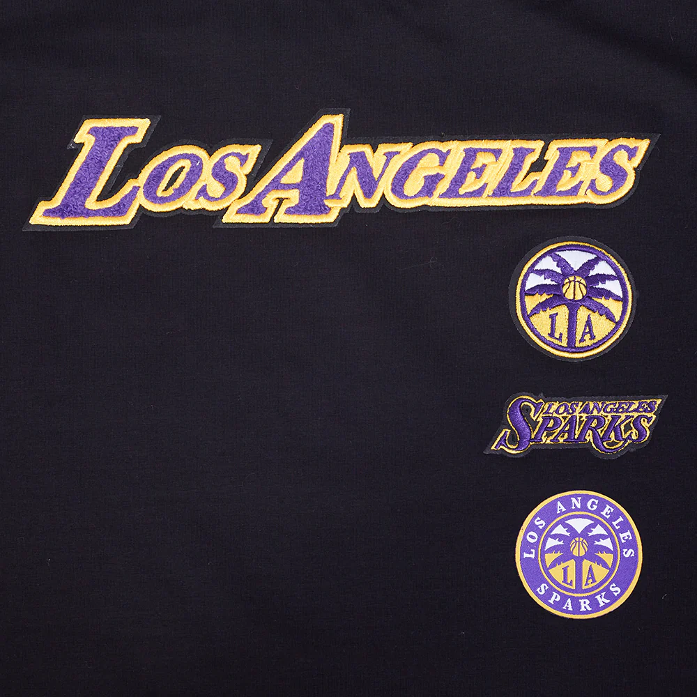 WNBA LOS ANGELES SPARKS RETRO CLASSICS WOMEN'S SINGLE JERSEY BOXY TEE (BLACK) - Image 8
