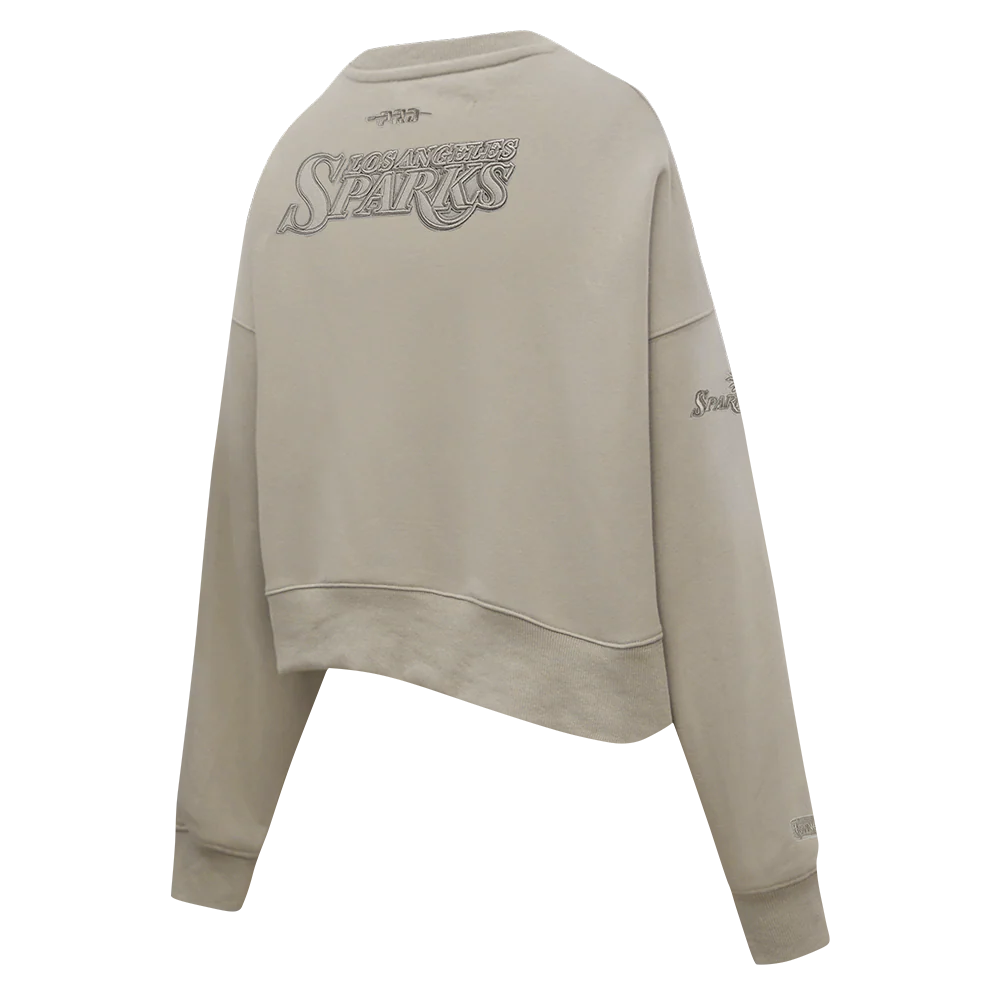 WNBA LOS ANGELES SPARKS NEUTRAL WOMEN'S FLEECE CREWNECK (TAUPE) - Image 4