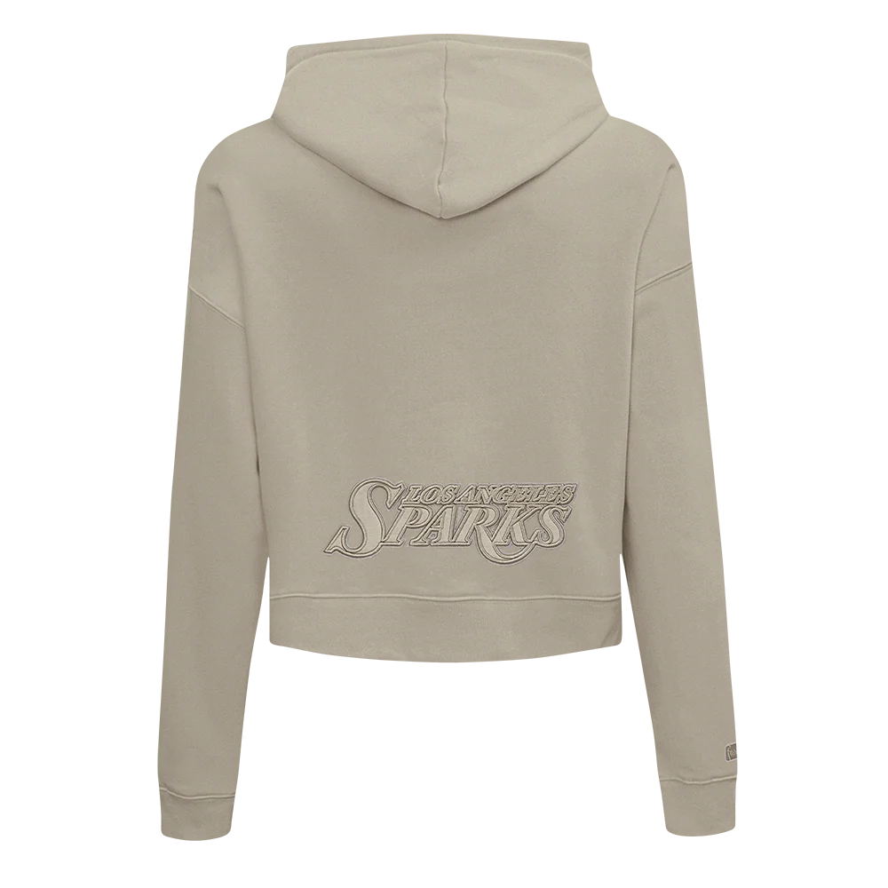 WNBA LOS ANGELES SPARKS NEUTRAL WOMEN'S CROPPED FLEECE PULLOVER HOODIE (TAUPE) - Image 3