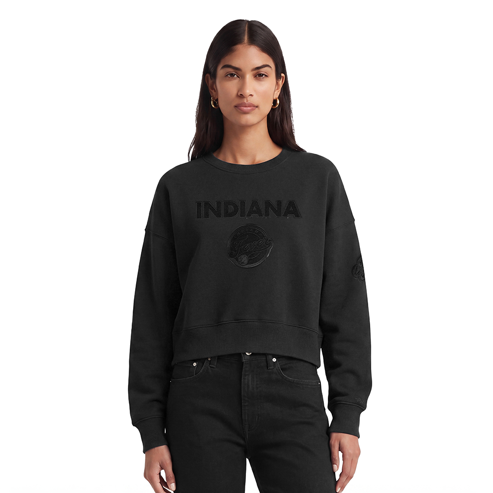 WNBA LOS ANGELES SPARKS TRIPLE BLACK WOMEN'S FLEECE CREWNECK (BLACK)