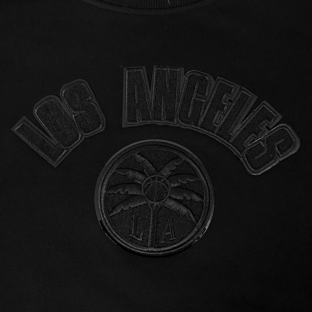 WNBA LOS ANGELES SPARKS TRIPLE BLACK WOMEN'S FLEECE CREWNECK (BLACK) - Image 8