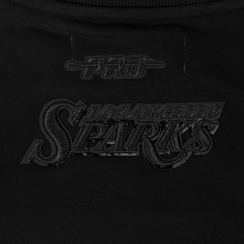 WNBA LOS ANGELES SPARKS TRIPLE BLACK WOMEN'S FLEECE CREWNECK (BLACK) - Image 9
