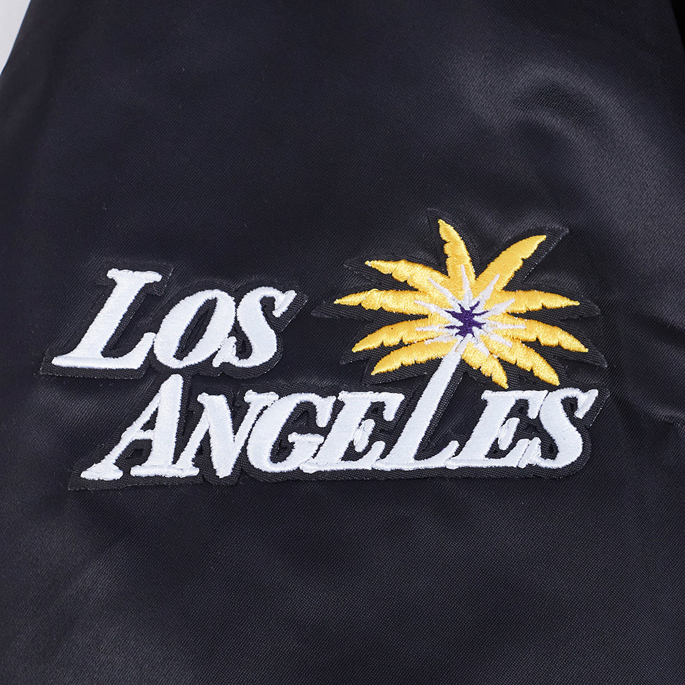 WNBA LOS ANGELES SPARKS JEWELS WOMEN'S SATIN JACKET (BLACK) - Image 5