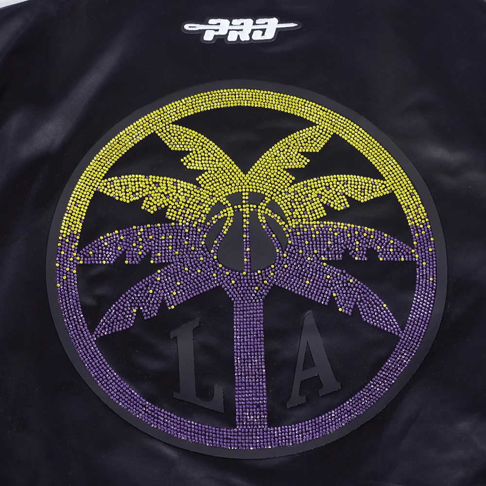WNBA LOS ANGELES SPARKS JEWELS WOMEN'S SATIN JACKET (BLACK) - Image 7