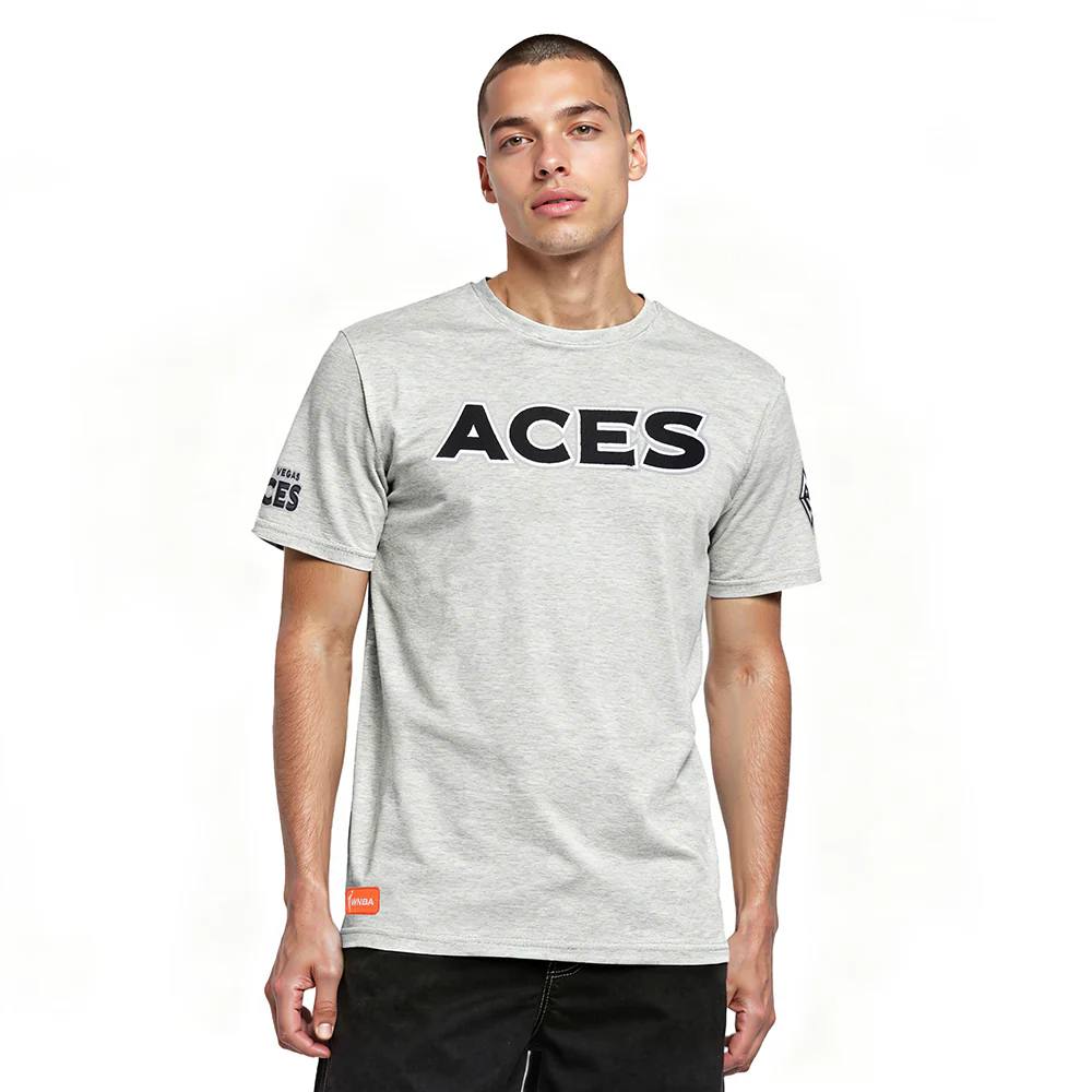 WNBA LAS VEGAS ACES CLASSIC CHENILLE MEN'S SJ TEE (HEATHER GREY)