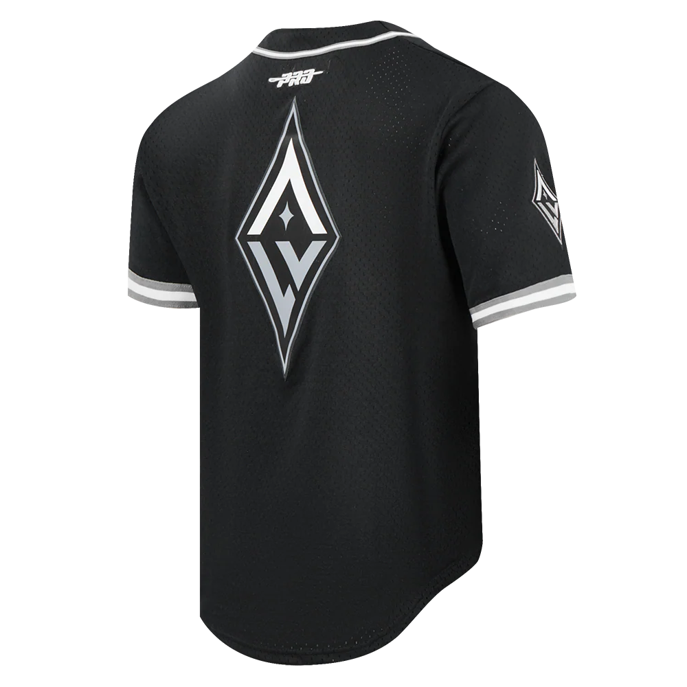 WNBA LAS VEGAS ACES MESH MEN'S BUTTON DOWN SHIRT (BLACK/GRAY) - Image 4