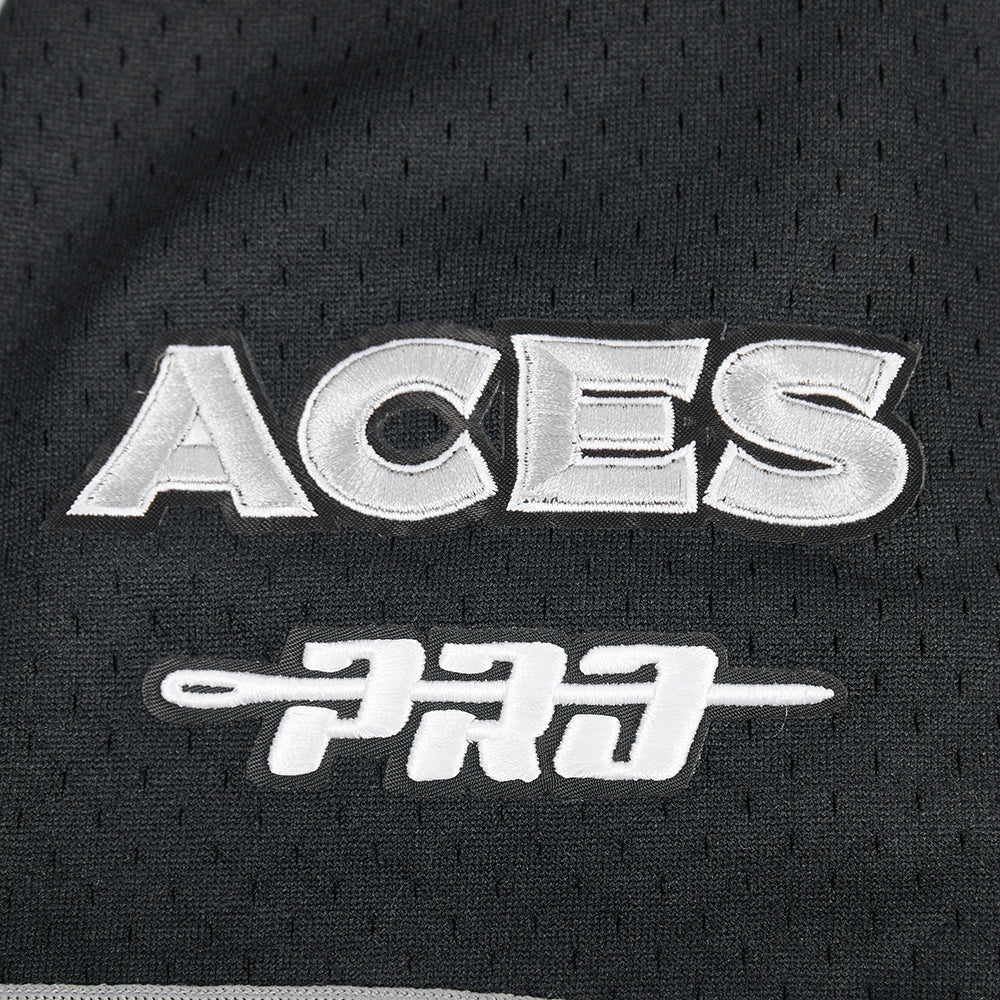 WNBA LAS VEGAS ACES MESH MEN'S BUTTON DOWN SHIRT (BLACK/GRAY) - Image 6