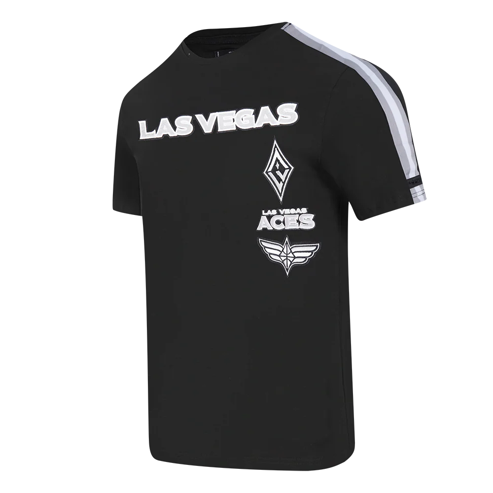 WNBA LAS VEGAS ACES RETRO CLASSICS MEN'S SINGLE JERSEY STRIPED TEE (BLACK/GRAY) - Image 2