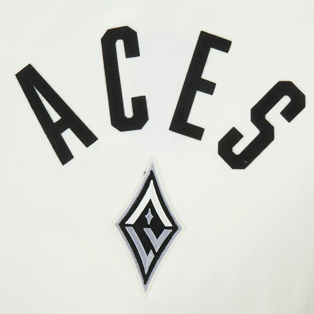 WNBA LAS VEGAS ACES MODERN ORIGINALS MEN'S RINGER TEE (EGGSHELL/ BLACK) - Image 7