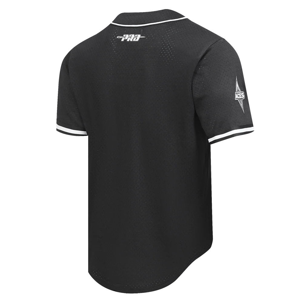 WNBA LAS VEGAS ACES A'JA WILSON #22 CLASSIC PLAYER NAME AND NUMBER MEN'S BUTTON DOWN SHIRT (BLACK) - Image 8