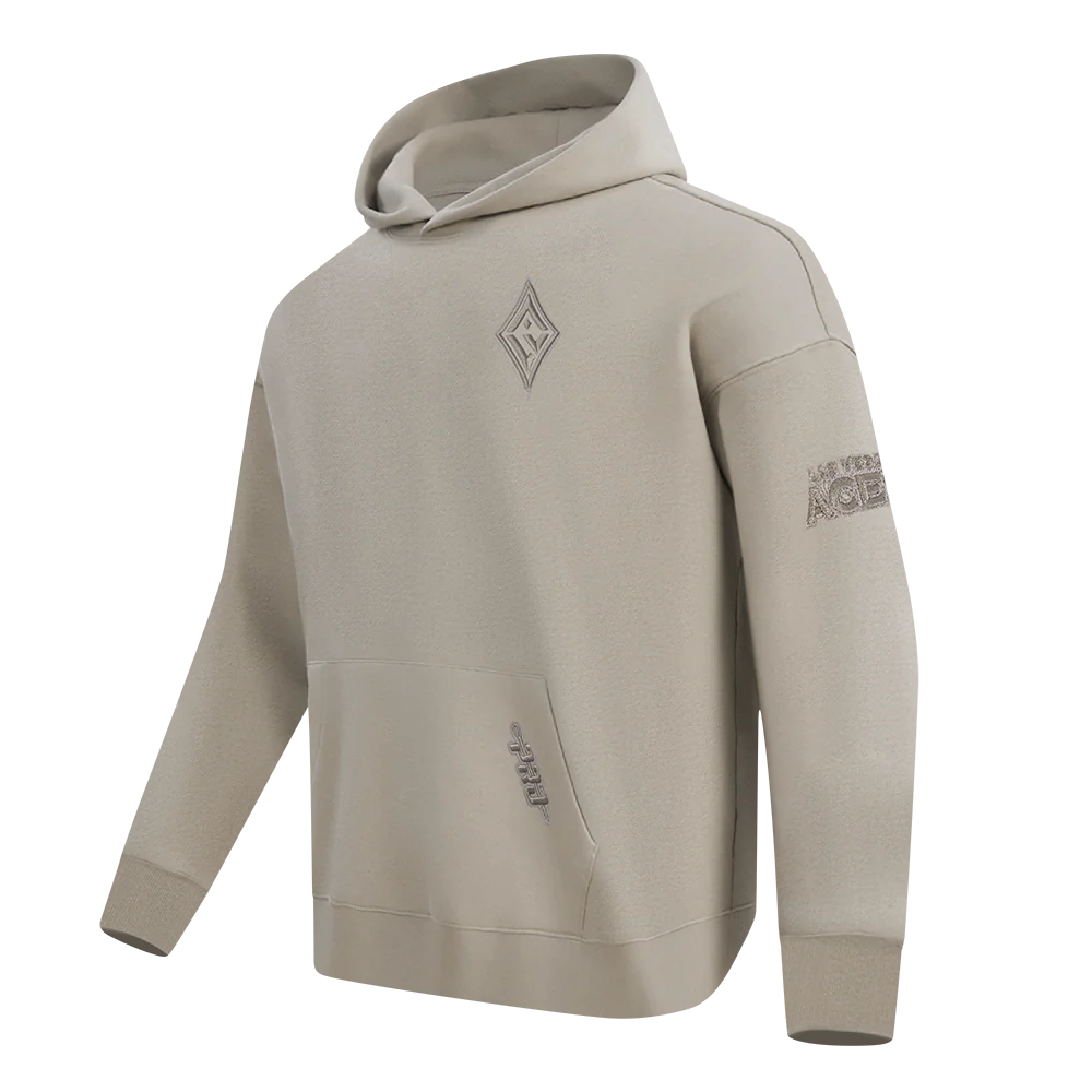 WNBA LAS VEGAS ACES NEUTRAL MEN'S DROP SHOULDER FLEECE PULLOVER HOODIE (TAUPE) - Image 4