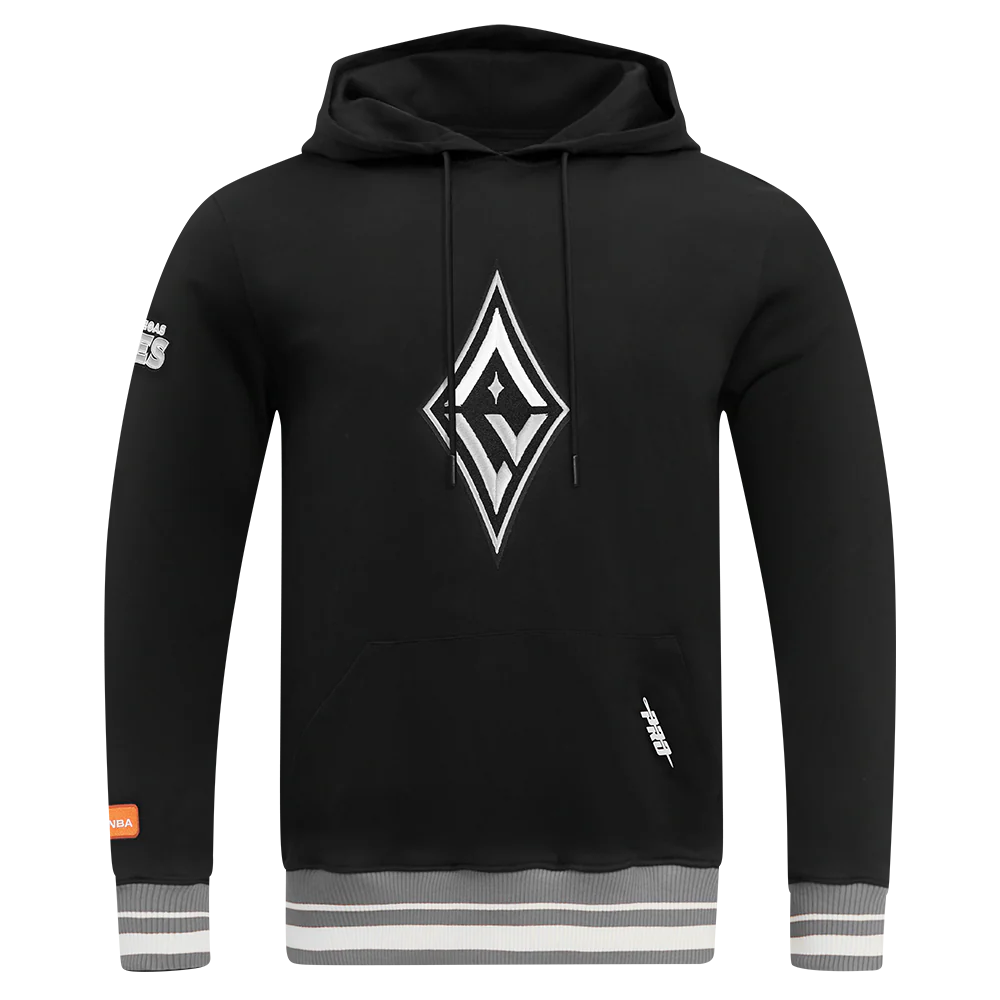 WNBA LAS VEGAS ACES RETRO CLASSICS MEN'S RIB FLEECE PULLOVER HOODIE (BLACK/GRAY)