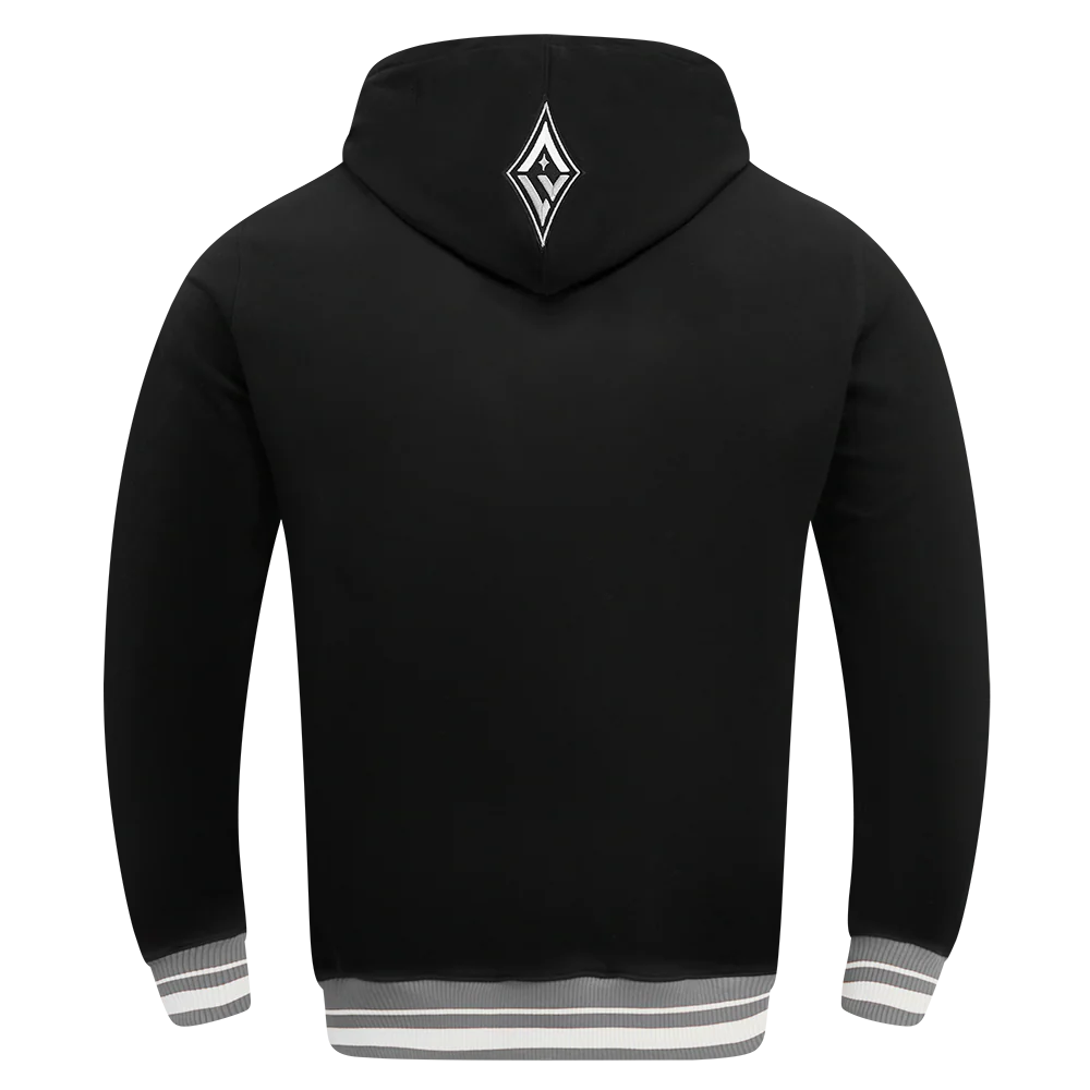 WNBA LAS VEGAS ACES RETRO CLASSICS MEN'S RIB FLEECE PULLOVER HOODIE (BLACK/GRAY) - Image 3