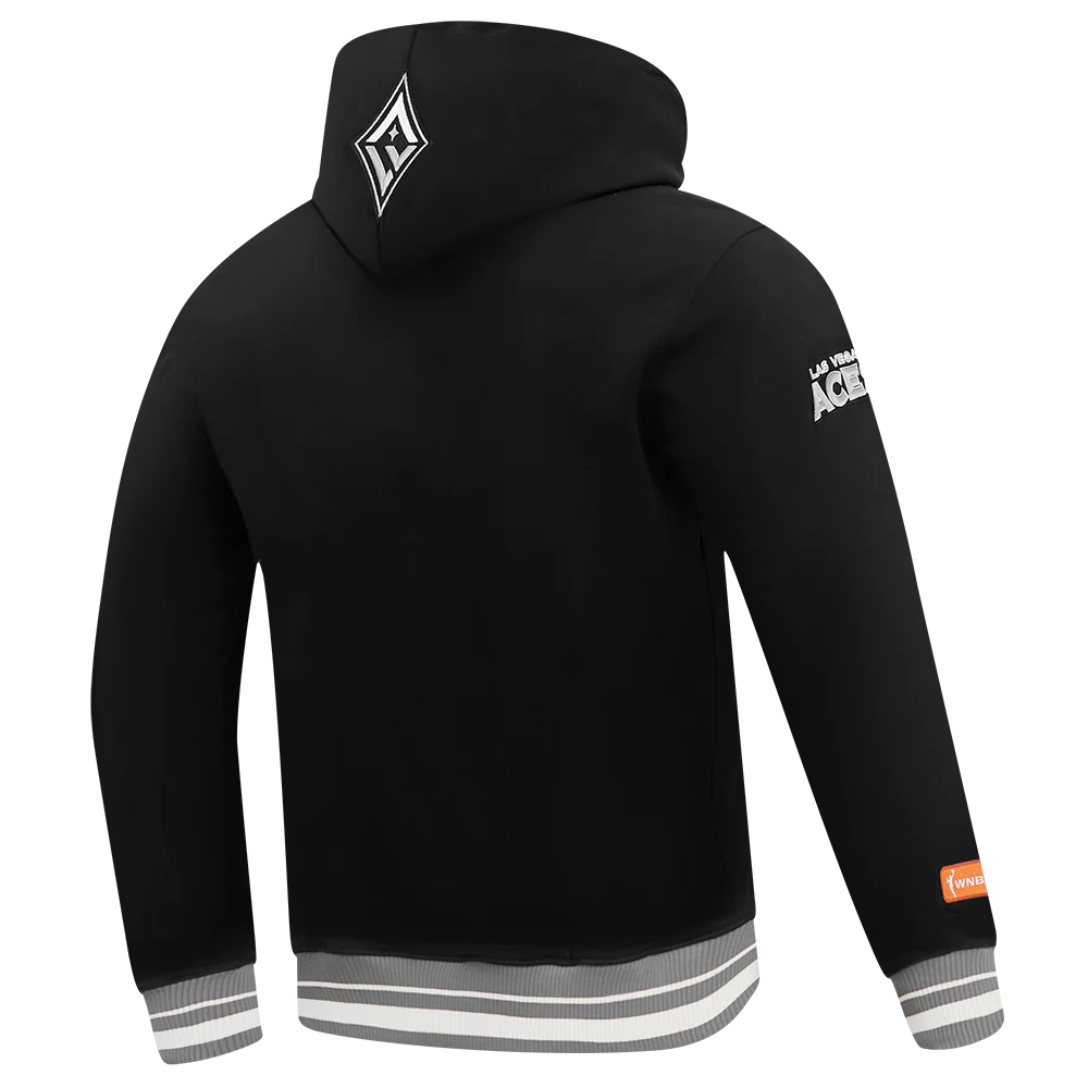 WNBA LAS VEGAS ACES RETRO CLASSICS MEN'S RIB FLEECE PULLOVER HOODIE (BLACK/GRAY) - Image 4