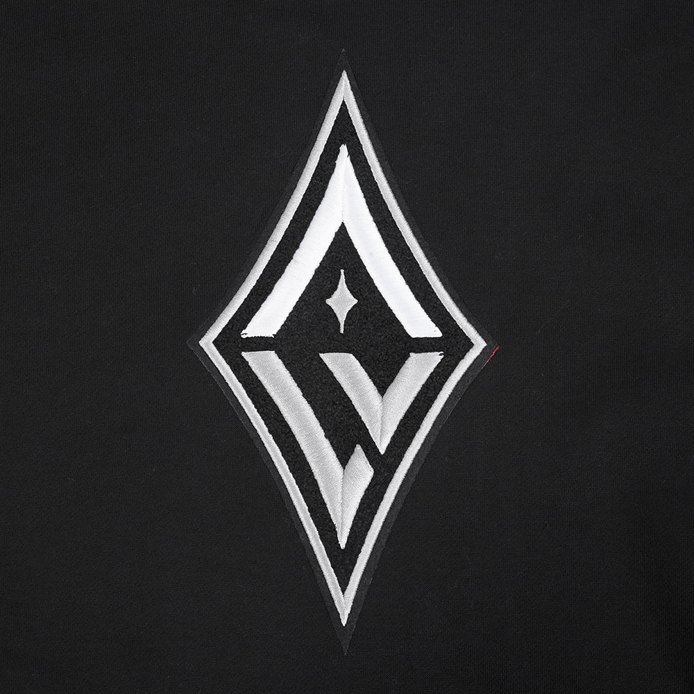 WNBA LAS VEGAS ACES RETRO CLASSICS MEN'S RIB FLEECE PULLOVER HOODIE (BLACK/GRAY) - Image 5