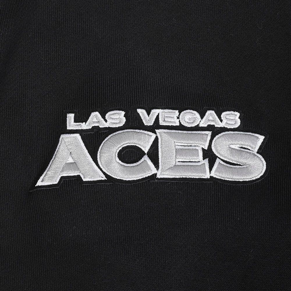 WNBA LAS VEGAS ACES RETRO CLASSICS MEN'S RIB FLEECE PULLOVER HOODIE (BLACK/GRAY) - Image 7
