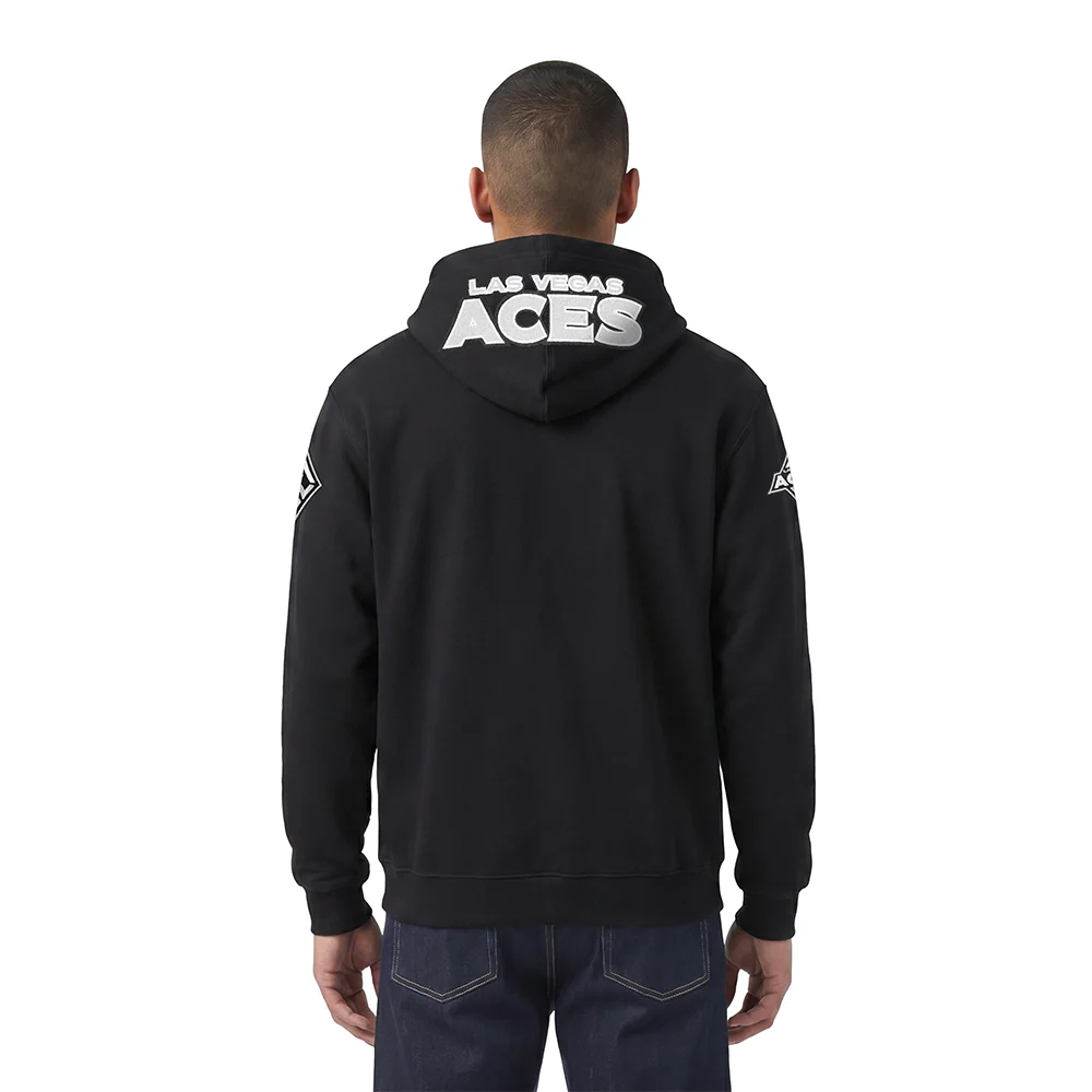 WNBA LAS VEGAS ACES A'JA WILSON #22 CLASSIC PLAYER NAME AND NUMBER MEN'S FLEECE PULLOVER HOODIE (BLACK) - Image 2
