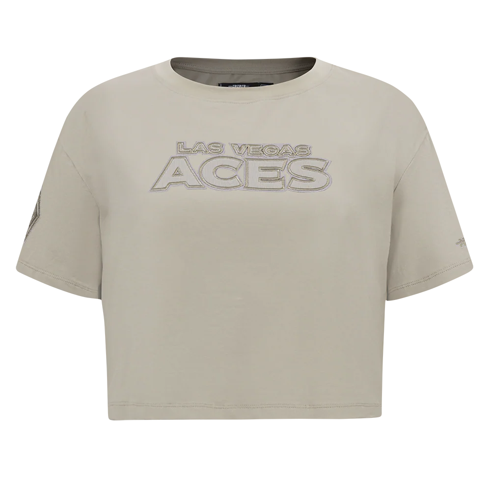 WNBA LAS VEGAS ACES NEUTRAL WOMEN'S SINGLE JERSEY BOXY TEE (TAUPE) - Image 3