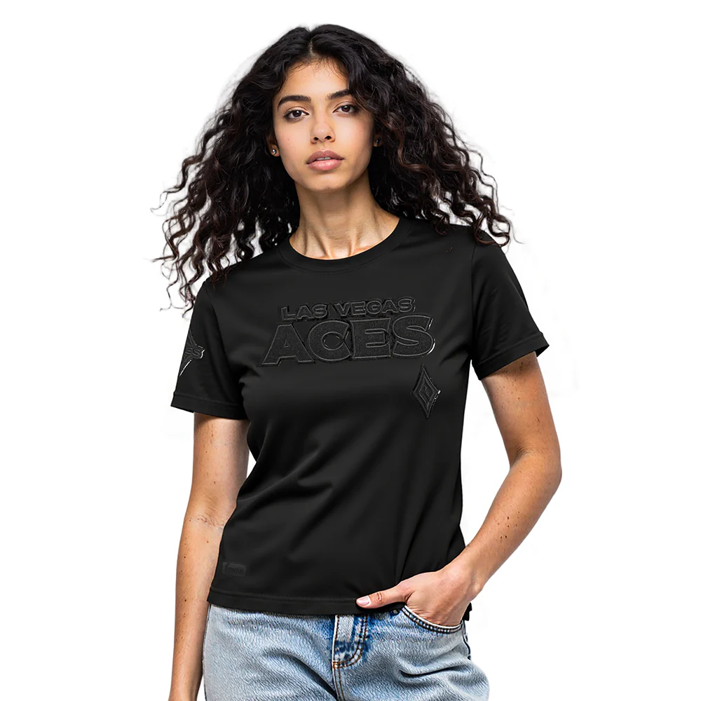 WNBA LAS VEGAS ACES TRIPLE BLACK WOMEN'S SS SLIM FIT TEE (BLACK)