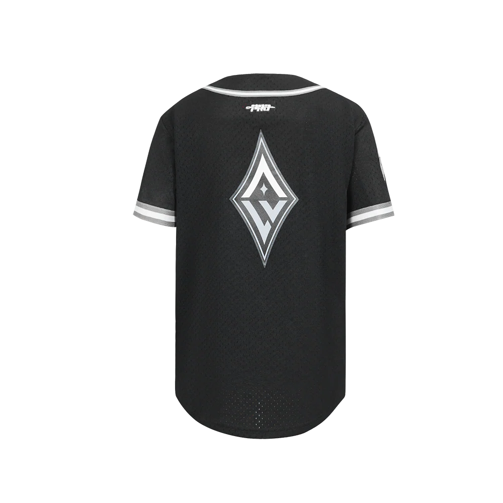 WNBA LAS VEGAS ACES CLASSIC MESH BIG BOY'S BUTTON DOWN SHIRT (BLACK/GRAY) - Image 3