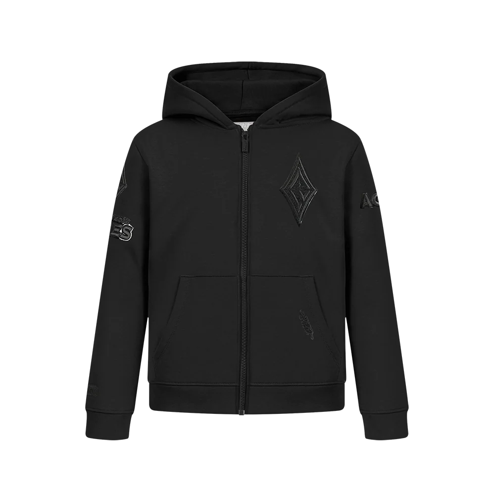 WNBA LAS VEGAS ACES TRIPLE BLACK BIG BOYS FLC FZ HOODIE (BLACK)