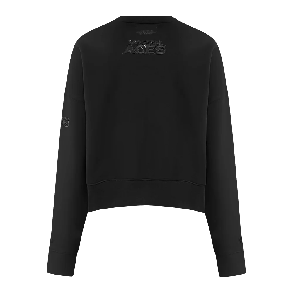 WNBA LAS VEGAS ACES TRIPLE BLACK WOMEN'S FLEECE CREWNECK (BLACK) - Image 3