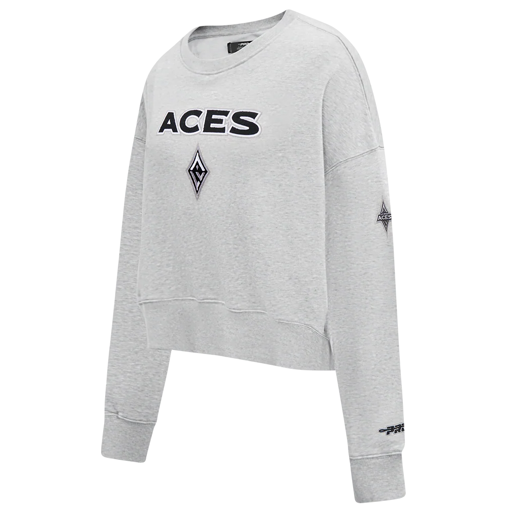 WNBA LAS VEGAS ACES CLASSIC ESSENTIALS WOMEN'S FLEECE CREWNECK (HEATHER GREY) - Image 2