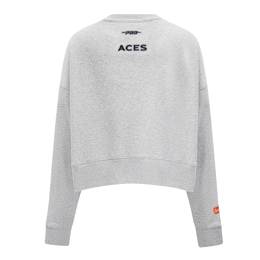 WNBA LAS VEGAS ACES CLASSIC ESSENTIALS WOMEN'S FLEECE CREWNECK (HEATHER GREY) - Image 3