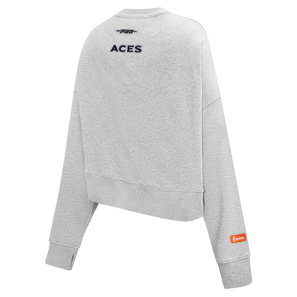WNBA LAS VEGAS ACES CLASSIC ESSENTIALS WOMEN'S FLEECE CREWNECK (HEATHER GREY) - Image 4