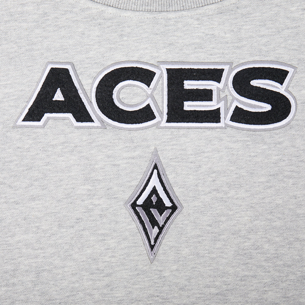 WNBA LAS VEGAS ACES CLASSIC ESSENTIALS WOMEN'S FLEECE CREWNECK (HEATHER GREY) - Image 5