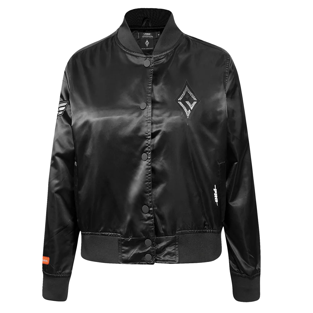 WNBA LAS VEGAS ACES JEWELS WOMEN'S SATIN JACKET (BLACK)