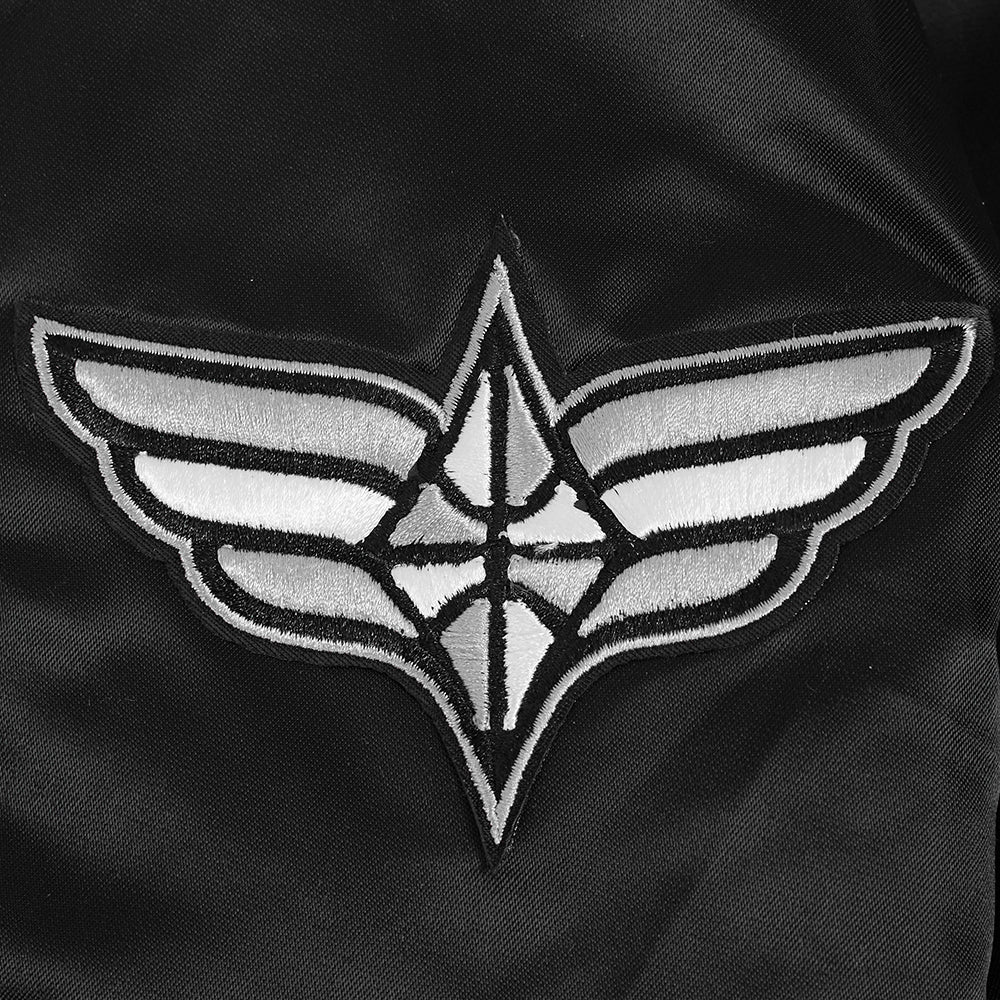 WNBA LAS VEGAS ACES JEWELS WOMEN'S SATIN JACKET (BLACK) - Image 6
