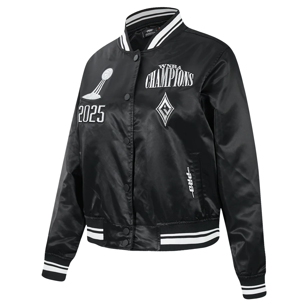 LAS VEGAS ACES WNBA FINALS 2025 WOMEN'S RIB SATIN JACKET (BLACK) - Image 4