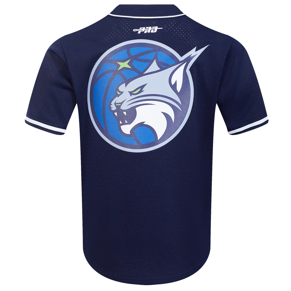 WNBA MINNESOTA LYNX MESH MEN'S BUTTON DOWN SHIRT (MIDNIGHT NAVY) - Image 3