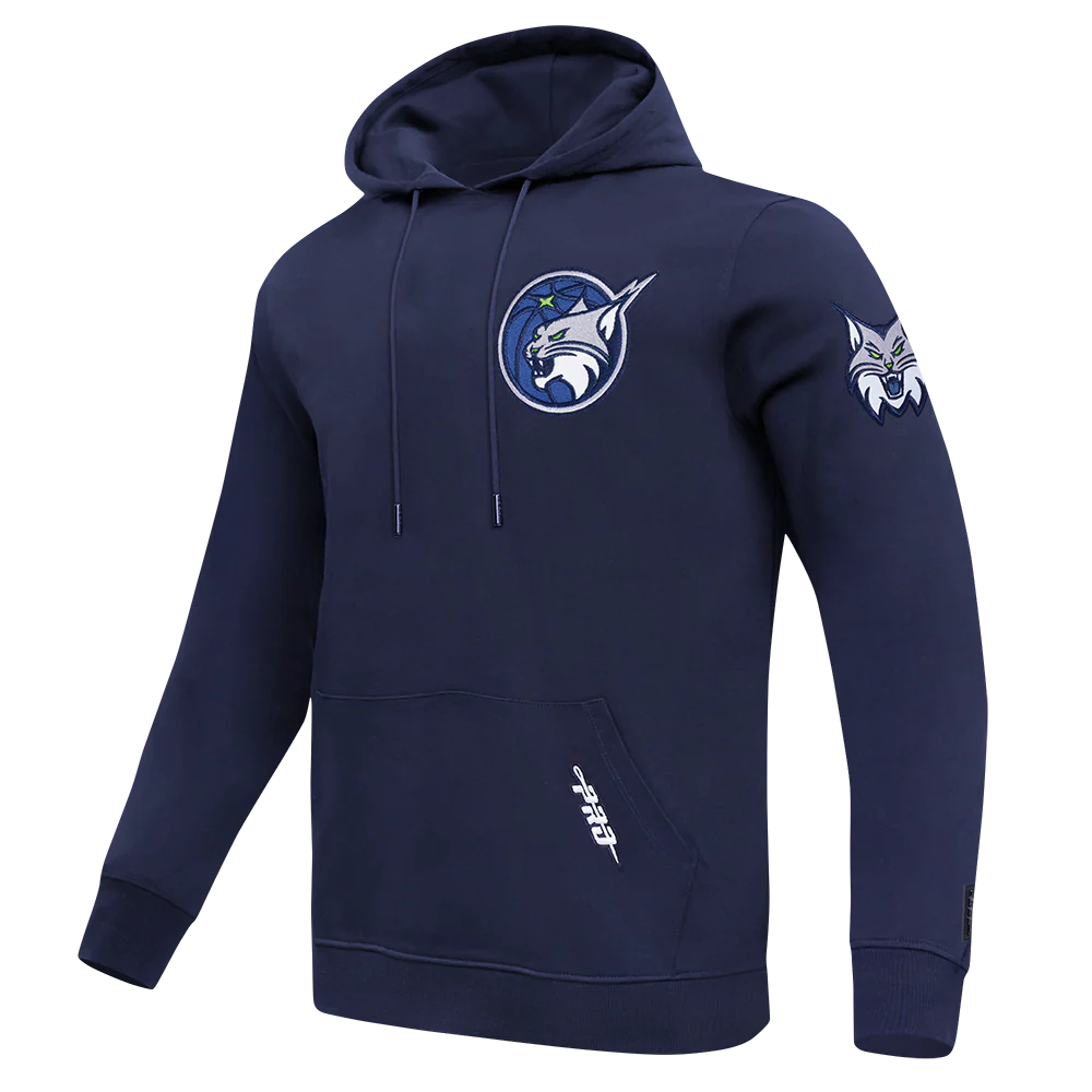 WNBA MINNESOTA LYNX CLASSIC CHENILLE MEN'S DOUBLE KNIT PULLOVER HOODIE (MIDNIGHT NAVY) - Image 2
