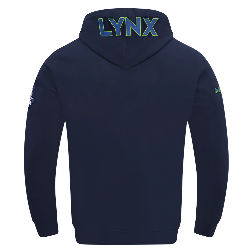 WNBA MINNESOTA LYNX CLASSIC CHENILLE MEN'S DOUBLE KNIT PULLOVER HOODIE (MIDNIGHT NAVY) - Image 3