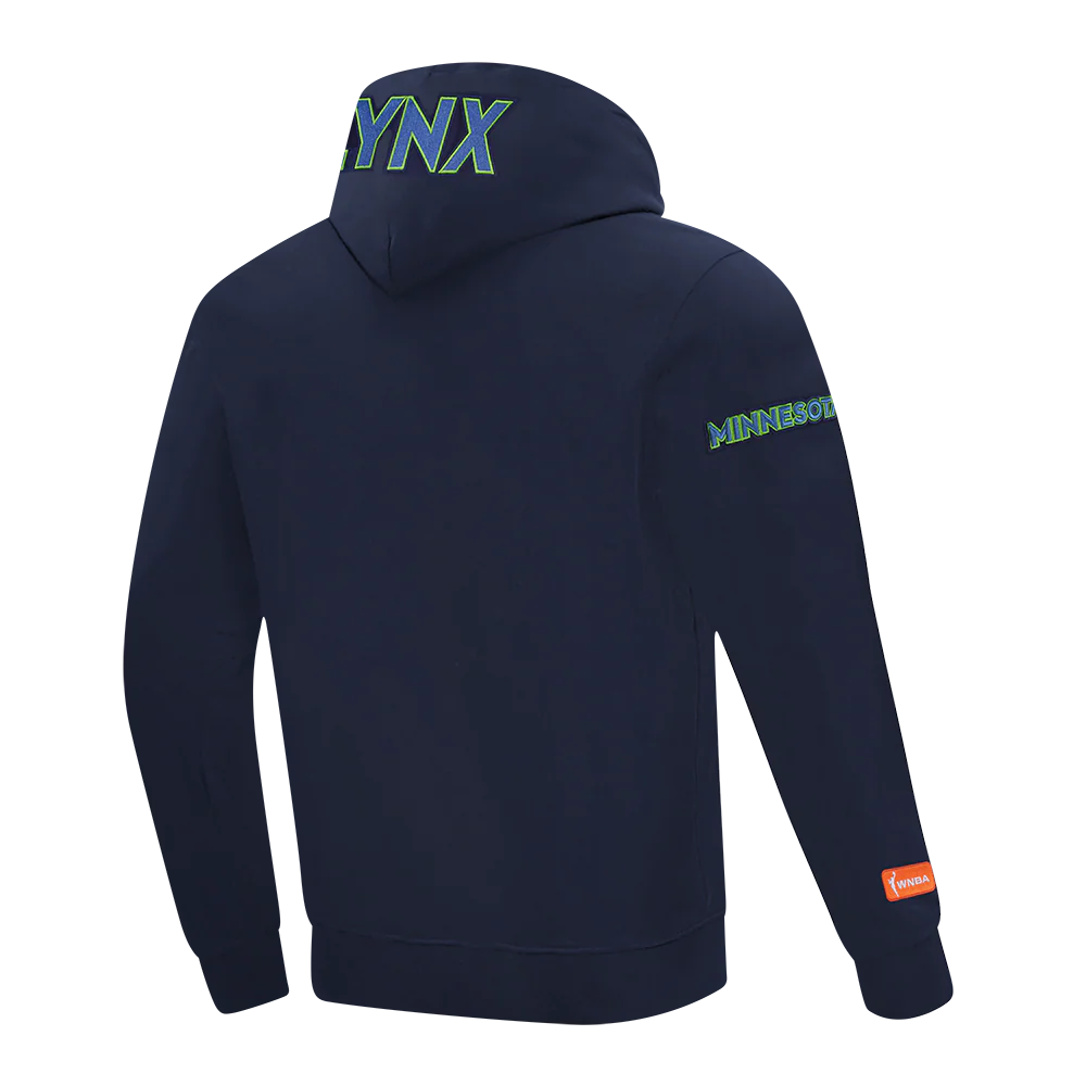 WNBA MINNESOTA LYNX CLASSIC CHENILLE MEN'S DOUBLE KNIT PULLOVER HOODIE (MIDNIGHT NAVY) - Image 4