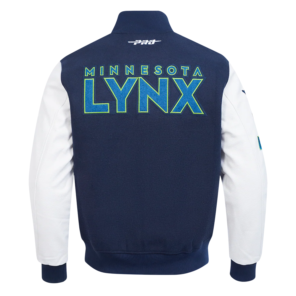 WNBA  MINNESOTA LYNX CLASSIC CHENILLE MEN'S WOOL VARSITY JACKET (MIDNIGHT NAVY/WHITE) - Image 3