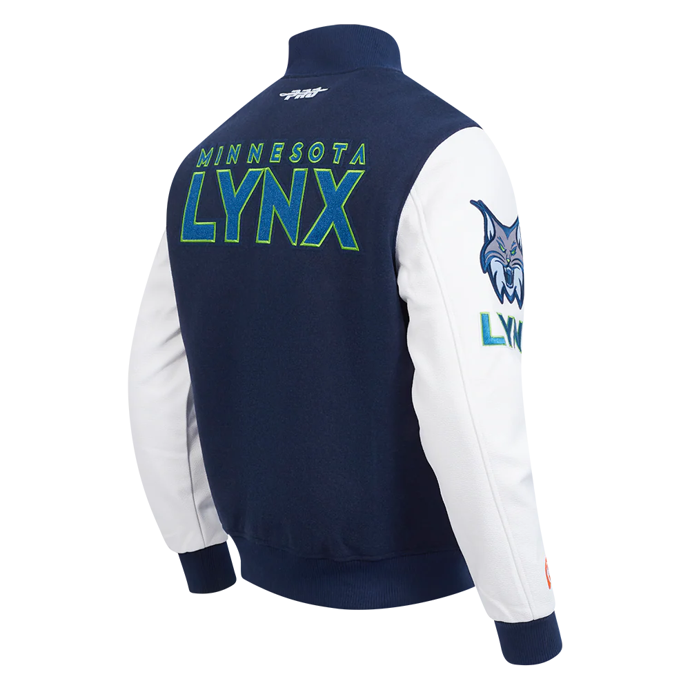 WNBA  MINNESOTA LYNX CLASSIC CHENILLE MEN'S WOOL VARSITY JACKET (MIDNIGHT NAVY/WHITE) - Image 4
