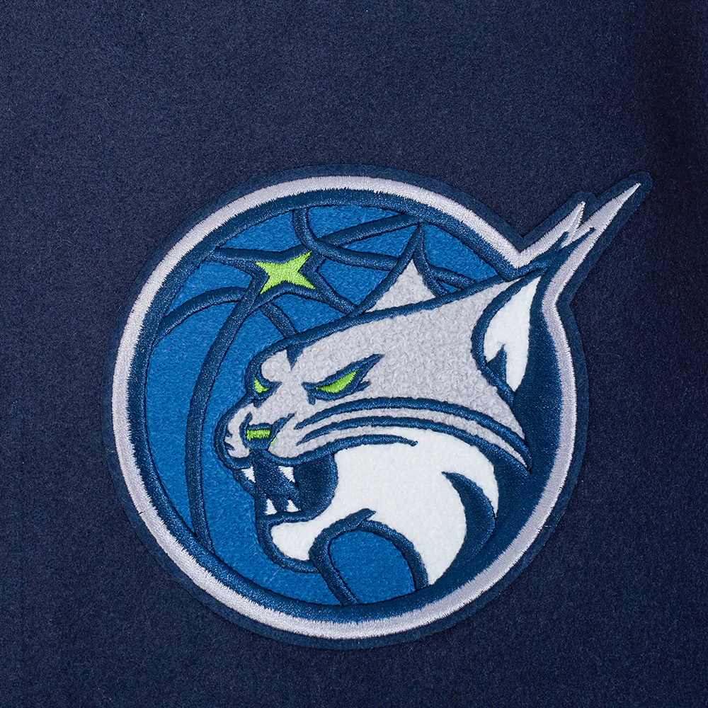 WNBA  MINNESOTA LYNX CLASSIC CHENILLE MEN'S WOOL VARSITY JACKET (MIDNIGHT NAVY/WHITE) - Image 6