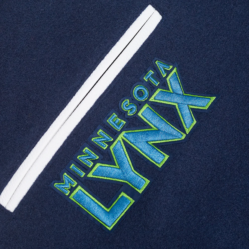 WNBA  MINNESOTA LYNX CLASSIC CHENILLE MEN'S WOOL VARSITY JACKET (MIDNIGHT NAVY/WHITE) - Image 8