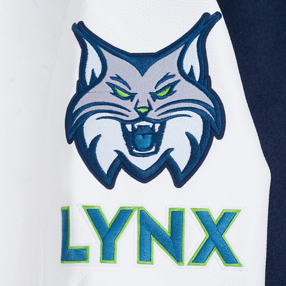 WNBA  MINNESOTA LYNX CLASSIC CHENILLE MEN'S WOOL VARSITY JACKET (MIDNIGHT NAVY/WHITE) - Image 9