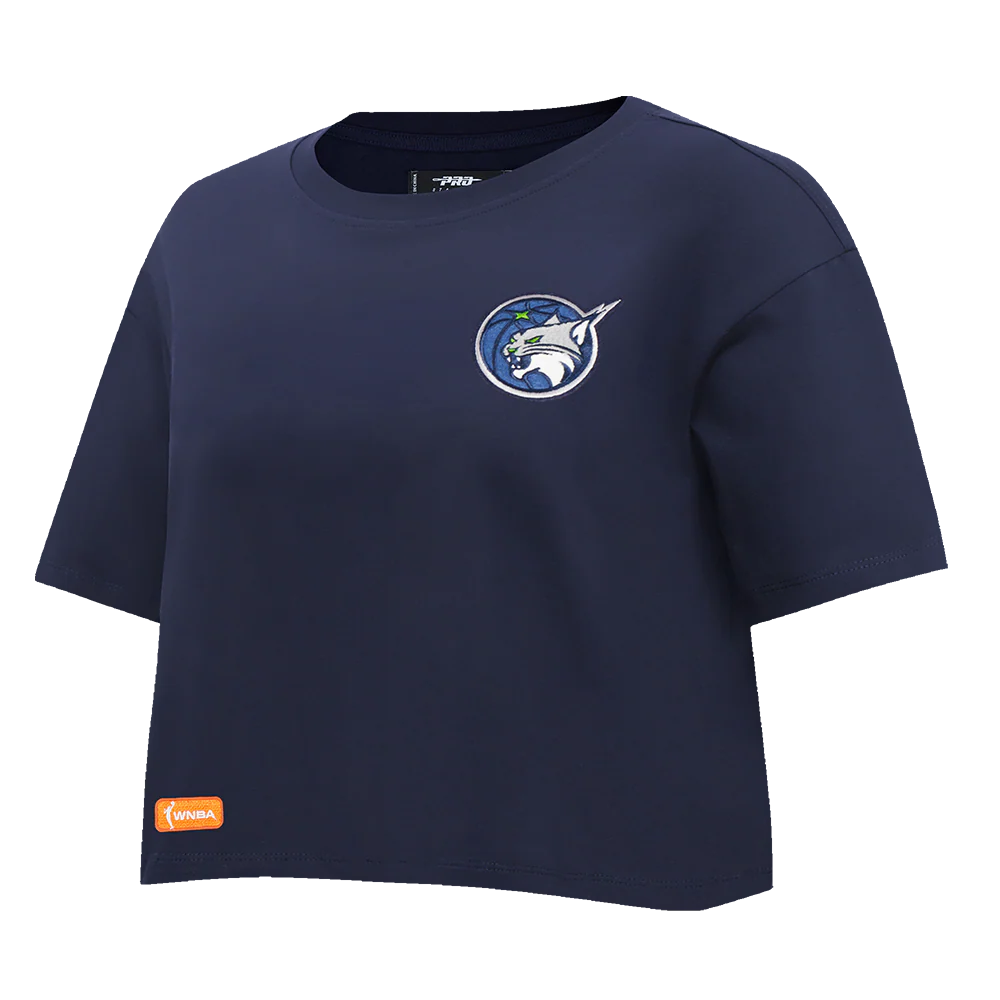 WNBA MINNESOTA LYNX CLASSIC ESSENTIALS WOMEN'S SINGLE JERSEY BOXY TEE (MIDNIGHT NAVY) - Image 4