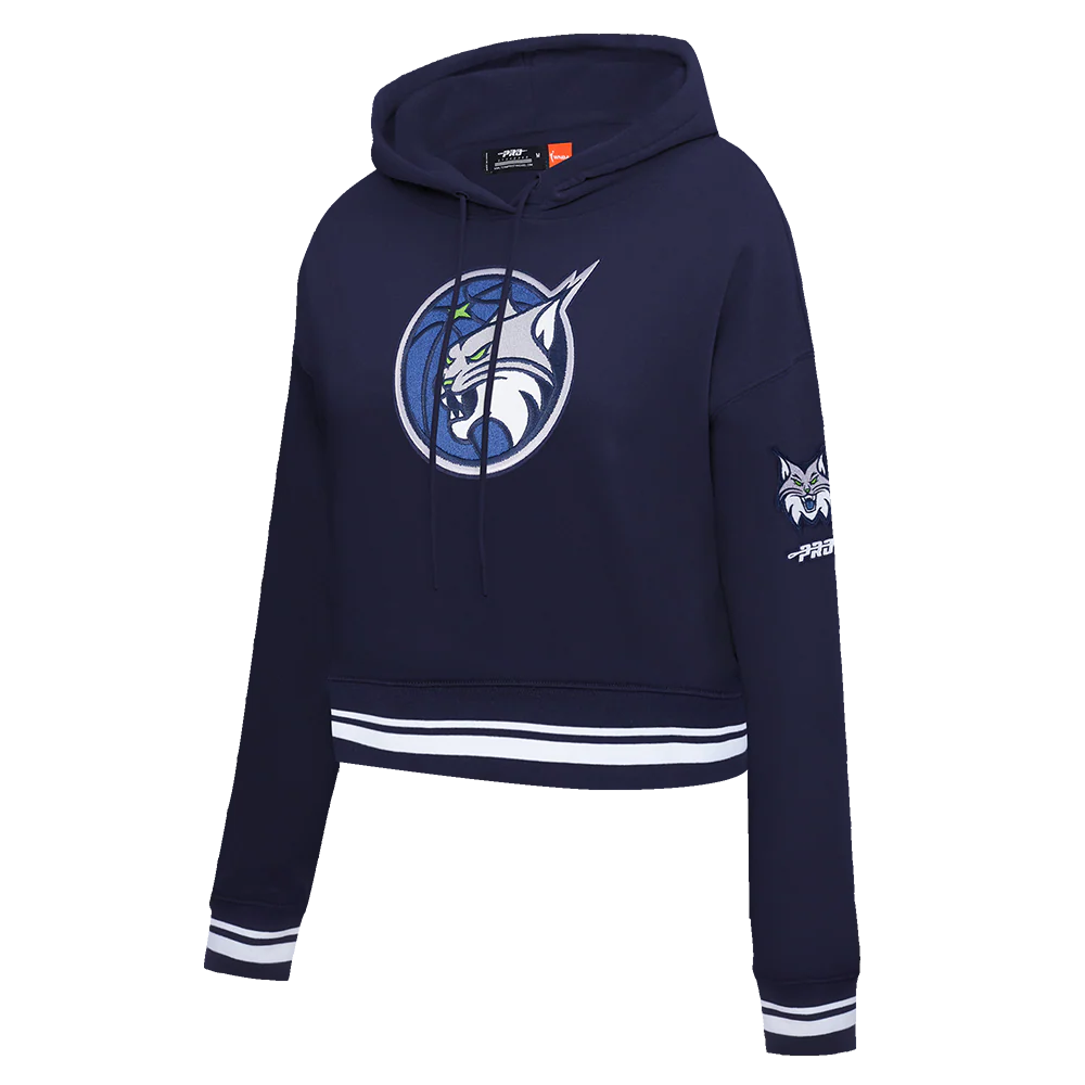 WNBA MINNESOTA LYNX RETRO CLASSICS WOMEN'S RIB FLEECE CROPPED PULLOVER HOODIE (MIDNIGHT NAVY) - Image 2
