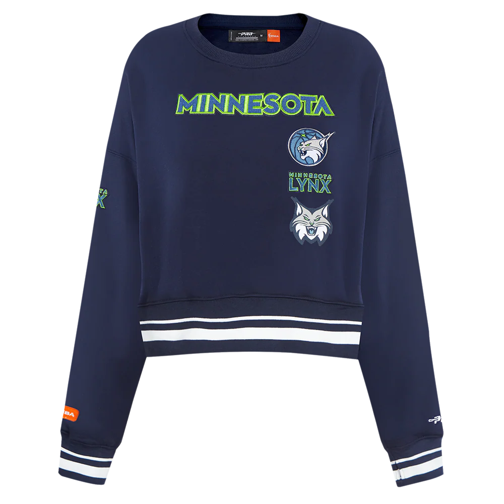 WNBA MINNESOTA LYNX RETRO CLASSICS WOMEN'S RIB FLEECE CREWNECK (MIDNIGHT NAVY)