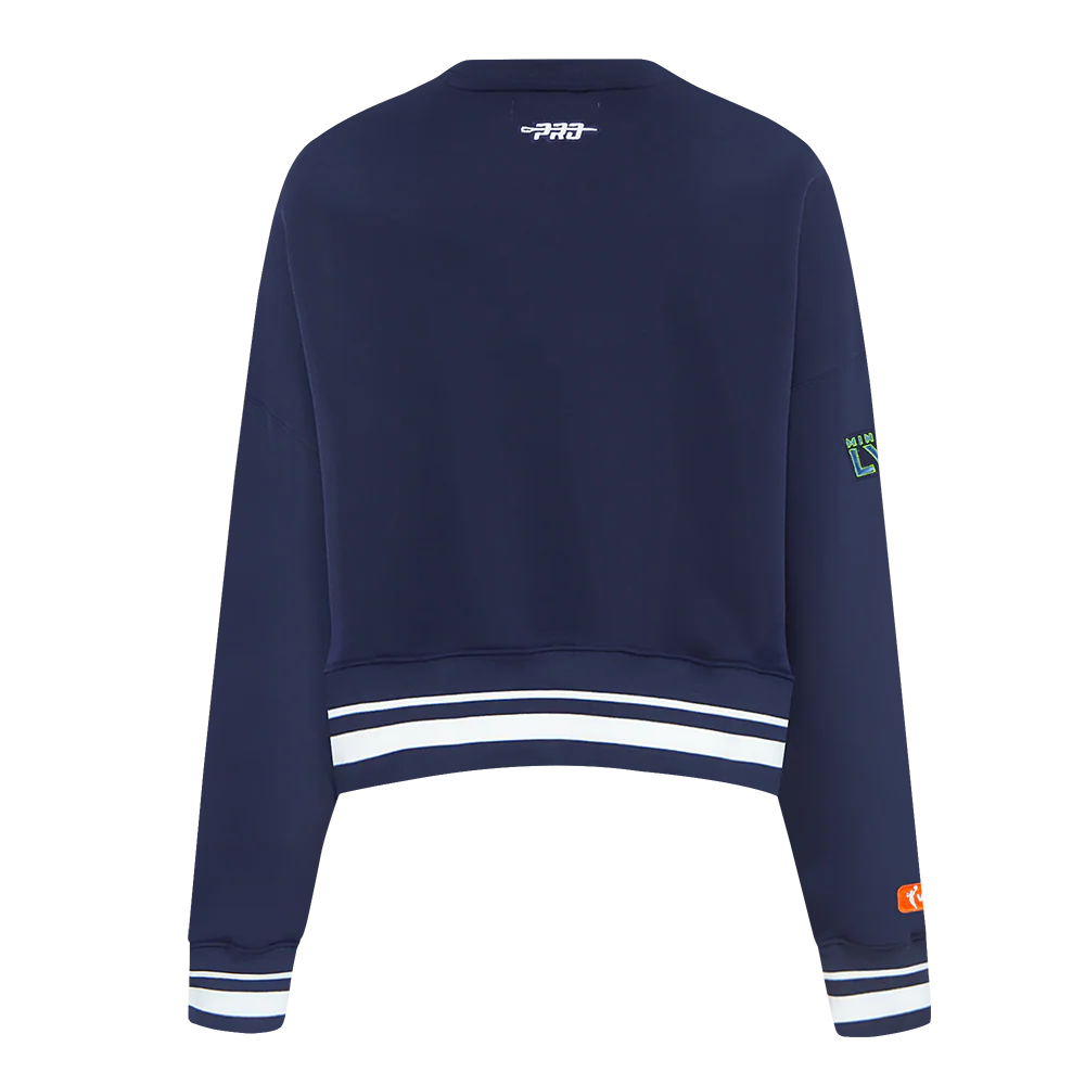 WNBA MINNESOTA LYNX RETRO CLASSICS WOMEN'S RIB FLEECE CREWNECK (MIDNIGHT NAVY) - Image 3