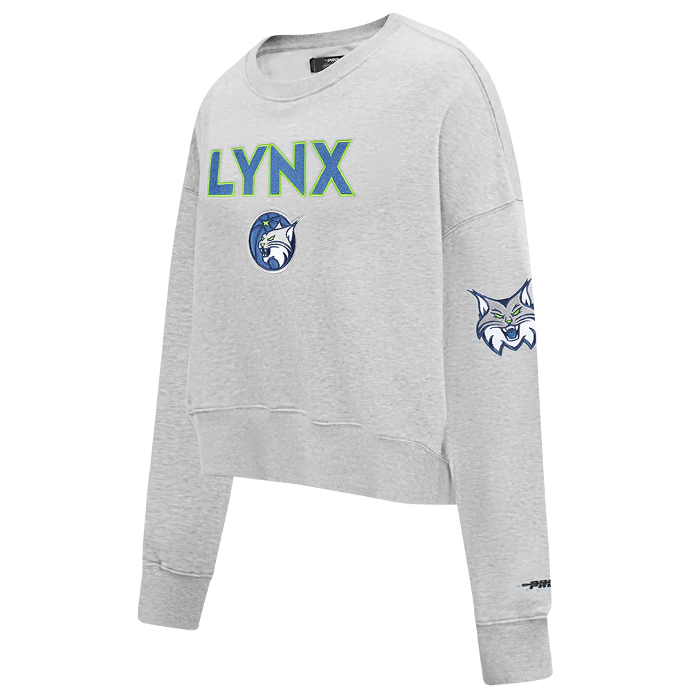 WNBA MINNESOTA LYNX CLASSIC ESSENTIALS WOMEN'S FLEECE CREWNECK (HEATHER GREY) - Image 2