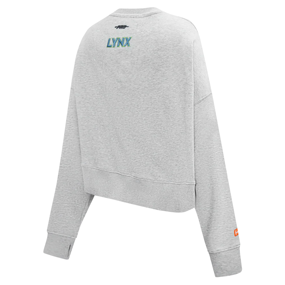 WNBA MINNESOTA LYNX CLASSIC ESSENTIALS WOMEN'S FLEECE CREWNECK (HEATHER GREY) - Image 3