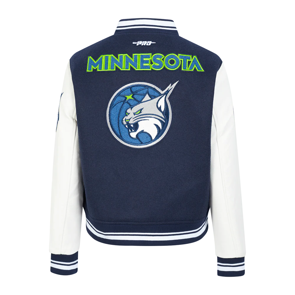 WNBA MINNESOTA LYNX RETRO CLASSICS WOMEN'S RIB WOOL VARSITY JACKET (MIDNIGHT NAVY/WHITE) - Image 3