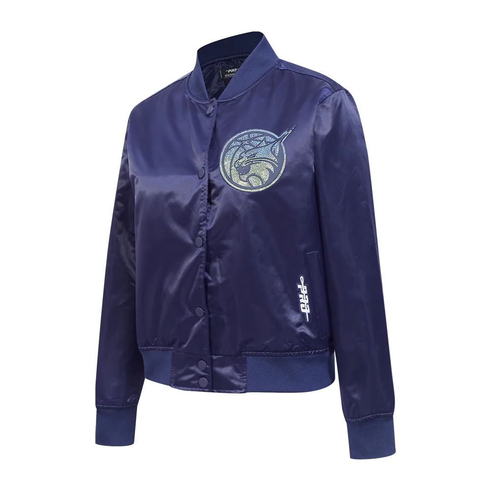WNBA  MINNESOTA LYNX JEWELS WOMEN'S SATIN JACKET (MIDNIGHT NAVY) - Image 2